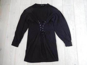 * Bershka zwarte aparte sweater jurk met rijg lint maat L * beschikbaar voor biedingen
