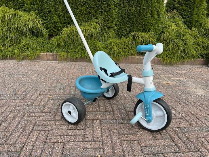 Smoby driewieler blauw, Fietsen en Brommers, Fietsen | Driewielers, Zo goed als nieuw, Duwstang, Ophalen
