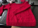 Handgebreide rode trui, Maat 42/44 (L), Ophalen of Verzenden, Zo goed als nieuw, Handgemaakt