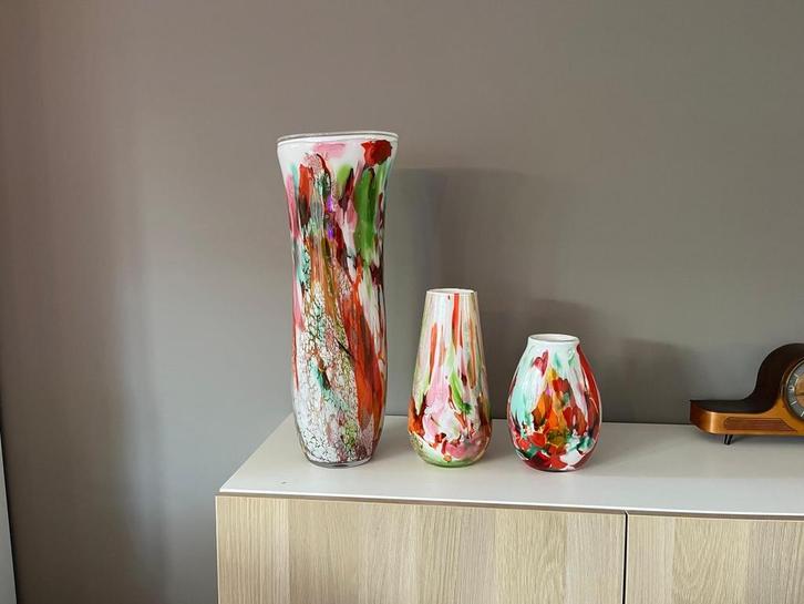 Fidrio Vazen/Bloempotten Set van 4, Huis en Inrichting, Woonaccessoires | Vazen, Zo goed als nieuw, Overige kleuren, Minder dan 50 cm