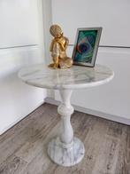 Massief marmeren bijzettafel – stijlvol & tijdloos, 45 tot 60 cm, Overige materialen, Minder dan 55 cm, Rond