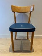 Een set blauwe vintage stoelen, Huis en Inrichting, Stoelen, Ophalen, Gebruikt, Blauw, Hout