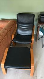 Ikea nep leer fauteuil, Huis en Inrichting, Fauteuils, Ophalen, Gebruikt, Leer