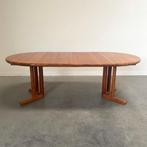 Deense teak eettafel jaren 60 70 80 rond ovaal, Huis en Inrichting, Tafels | Eettafels, Ophalen, Scandinavisch design, Gebruikt