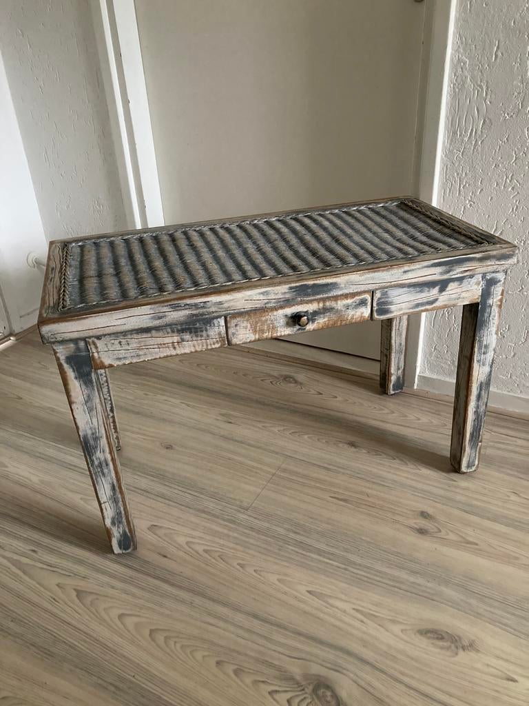 Bijzettafel 2x, Huis en Inrichting, Tafels | Sidetables, Ophalen, 50 tot 100 cm, Zo goed als nieuw, Overige houtsoorten