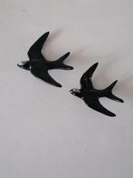 twee vintage keramieke zwaluwen kleur zwart zie afmetingen, Ophalen of Verzenden