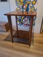 Vintage tafeltje / sidetable - Frans, op wieltjes, Ophalen, Gebruikt, 60 cm of meer, Rechthoekig