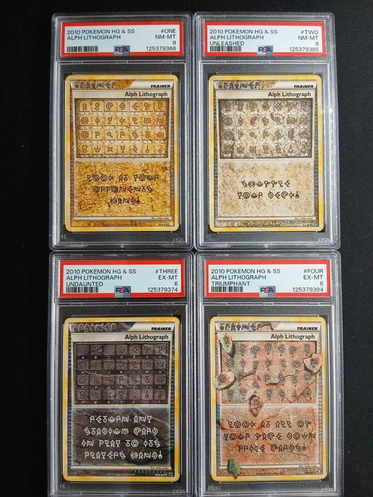 Pokémon HGSS Alph Lithograph PSA Set - Zeldzaam!, Hobby en Vrije tijd, Verzamelkaartspellen | Pokémon, Gebruikt, Losse kaart, Ophalen of Verzenden