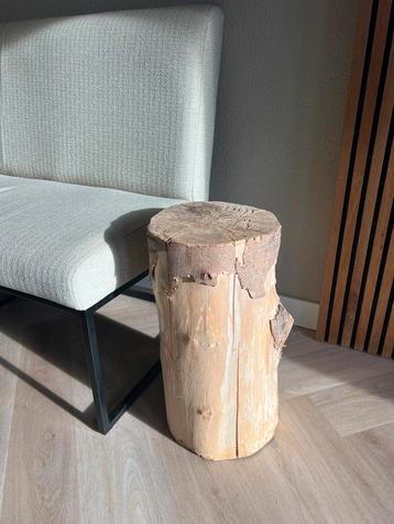 Houten boomstam bijzettafel / kruk beschikbaar voor biedingen