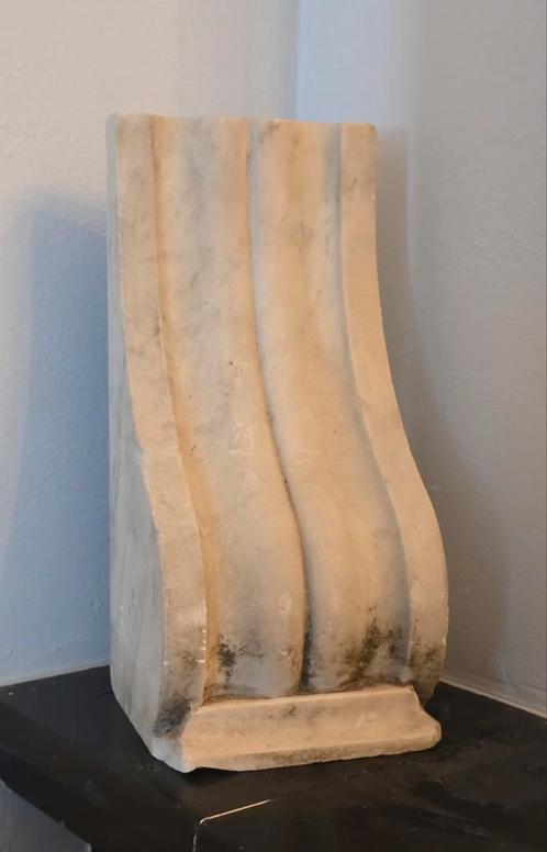 Antiek marmeren schouwfragment – kasteel marmer, boekensteun, Huis en Inrichting, Woonaccessoires | Zuilen en Pilaren, Gebruikt