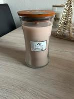 Woodwick kaars 610gr vanilla&sea salt, Ophalen of Verzenden, Nieuw, Overige materialen, Minder dan 25 cm