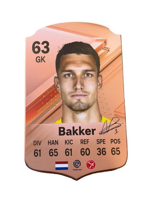 Almere City FC Nordin Bakker gesigneerde fifa kaarten, Verzamelen, Sportartikelen en Voetbal, Zo goed als nieuw, Spelerskaart