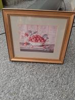 Kersen Stilleven Print met Gouden Lijst, Huis en Inrichting, Woonaccessoires | Schilderijen, Tekeningen en Foto's, Ophalen, Minder dan 50 cm