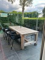 Steigerhouten tafel buiten, Ophalen, Zo goed als nieuw, Rechthoekig, Hout