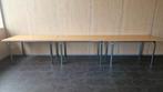 3 maal kantine tafels met 10 stoelen., Ophalen, Gebruikt, 50 tot 100 cm, Vijf personen of meer
