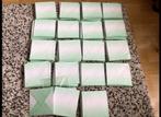 Groen/wit gevlamde enveloppen💥14x14 cm 50 stuks €5,00, Ophalen of Verzenden, Zo goed als nieuw