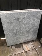 2 Terrastegels 60x60x4, grijze hardsteen look, Tuin en Terras, Tegels en Klinkers, Ophalen, Gebruikt, Terrastegels, Natuursteen