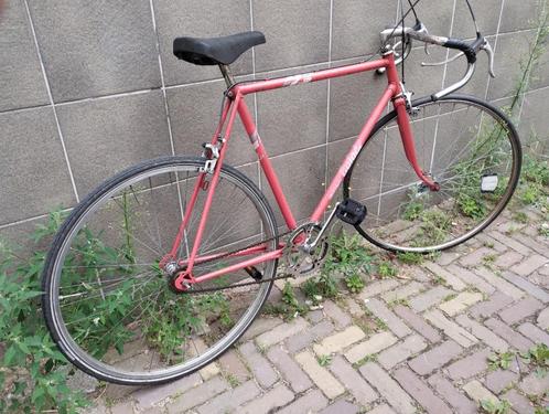 Rode fixie met handrem, Fietsen en Brommers, Fietsen | Heren | Sportfietsen en Toerfietsen, Gebruikt, Overige merken, Minder dan 10 versnellingen
