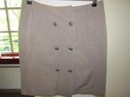 F462 JULIEN LE ROY mt 36-38 rok doorknoop taupe military, Kleding | Dames, Bruin, Verzenden, Zo goed als nieuw, Knielengte