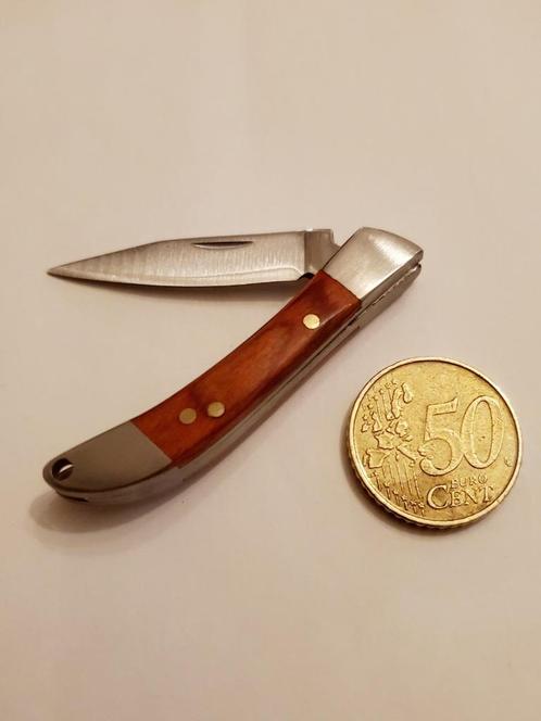 M38 RVS mini sleutelhanger zakmes bruin, Verzamelen, Sleutelhangers, Nieuw, Overige typen, Verzenden