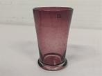 A7031 Twee Paarse Waterduppel Vazen, Huis en Inrichting, Gebruikt, Overige kleuren, Ophalen of Verzenden, Glas
