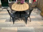 Te koop 8 metalen stoelen vintage ( nieuw ), Overige materialen, Nieuw, Ophalen of Verzenden, 8 zitplaatsen