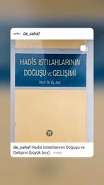 Hadis Istilahlarinin Dogusu ve Gelisimi; Ahmet Yucel, Verzenden