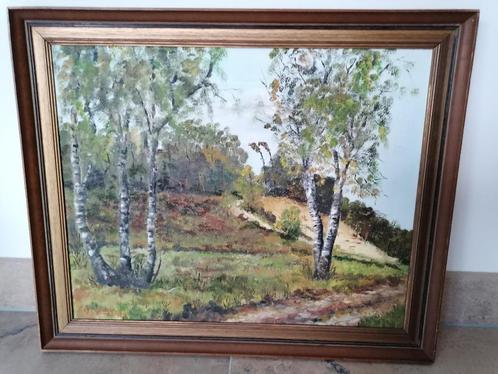 Schilderij berken op de hei bij Wolfheze - Frits Oortgijs, Antiek en Kunst, Kunst | Schilderijen | Klassiek, Ophalen of Verzenden