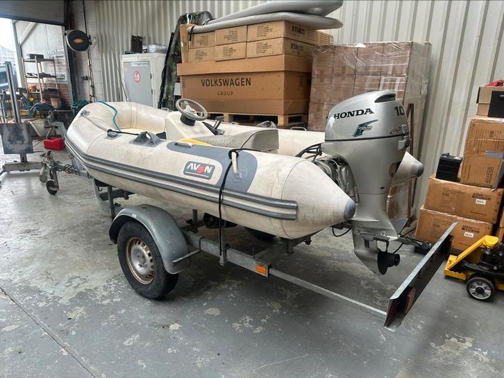 Avon 310 rib rubberboot met Honda 10 pk 4 takt incl trim, Watersport en Boten, Rubberboten, Gebruikt, Overige merken, Overige materialen