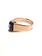 14k roségouden ring met een amethist, 18 tot 19, -, Ophalen of Verzenden, Zo goed als nieuw