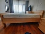 Prachtig bed met nachtkastje, essenhout fineer, Ophalen, Zo goed als nieuw, Eenpersoons
