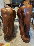 Houten olifanten  (zeer zwaar) Alleen ophalen is mogelijk., Antiek en Kunst, Kunst | Beelden en Houtsnijwerken, Ophalen of Verzenden