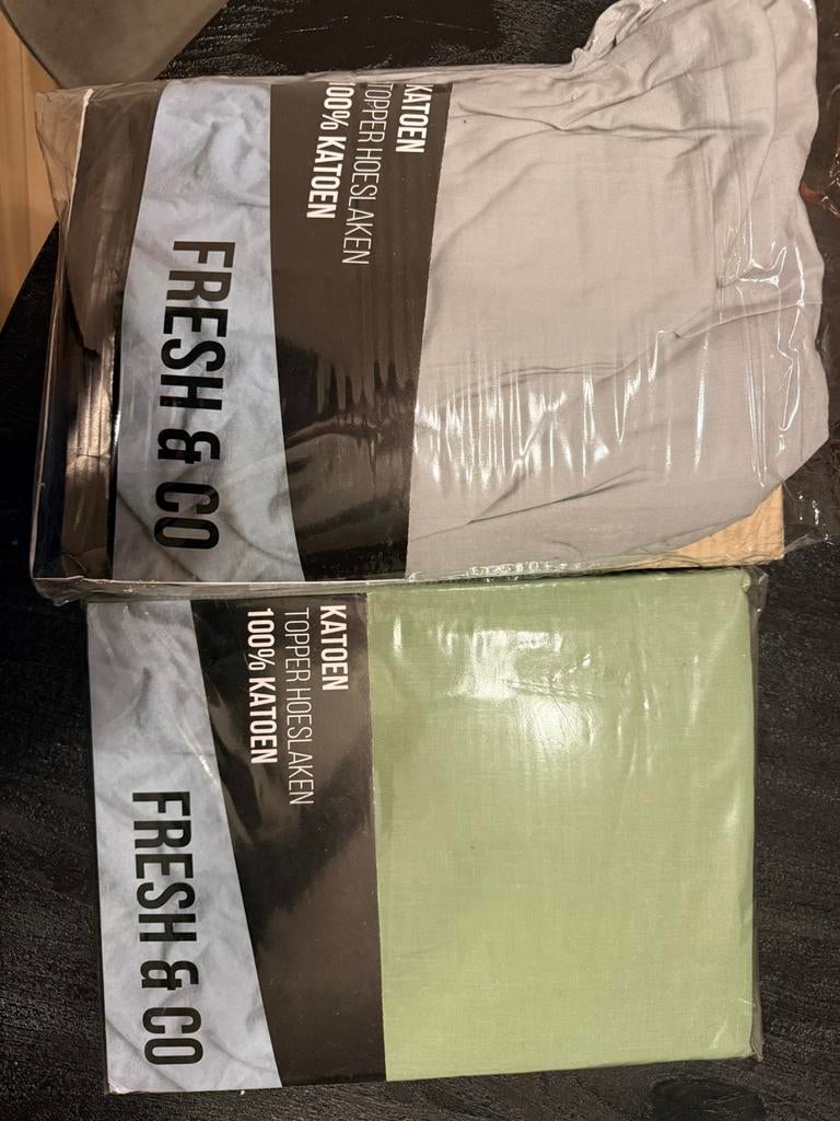 2 split topper hoeslakens 100% katoen 180x200, Overige materialen, 30 cm of meer, 50 tot 150 cm, Nieuw