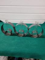 -	Vaasjes in metalen houder, Huis en Inrichting, Woonaccessoires | Vazen, Ophalen of Verzenden, 'T Olde Gre-j, Info@toldegrej.nl