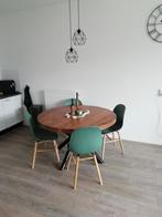 Mango houten eettafel, Ophalen, 100 tot 150 cm, Rond, Zo goed als nieuw