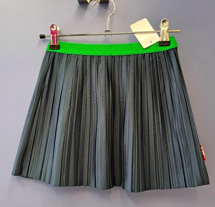 Br@nd blauw plissée rokje groene glitterband 122-128 46021, Kinderen en Baby's, Kinderkleding | Maat 122, Zo goed als nieuw, Meisje