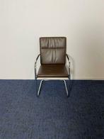40 x Vergaderstoel Thonet S61, design, bruin leder, chroom, Vijf, Zes of meer stoelen, Gebruikt, Hout, Bruin