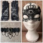Complete set halsketting, masker en handschoenen, Kleding | Dames, Carnavalskleding en Feestkleding, Ophalen of Verzenden