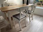 Eetkamerstoelen, 2, wit, hout, landelijk, stoer, Huis en Inrichting, Ophalen, Zo goed als nieuw, Wit, Hout