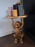 Bijzettafel - gouden aap, Minder dan 55 cm, Metaal of Aluminium, Rond, Zo goed als nieuw