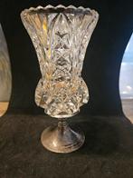 Kristallen Vaas op Metalen Voet 20 cm, Ophalen of Verzenden