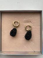 Lott Gioielli oorbellen gouden ring met zwarte kralen creool, Sieraden, Tassen en Uiterlijk, Oorbellen, Ophalen of Verzenden, Zo goed als nieuw