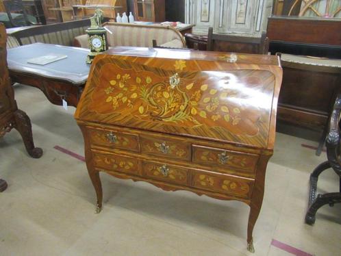 Oer 09012 ANTIEK Lodewijk de 15de klepbureau met inlegwerk, Antiek en Kunst, Antiek | Meubels | Kasten, Ophalen