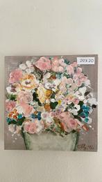 Fleurig bloemen schilderijtje 20x20, Ophalen of Verzenden