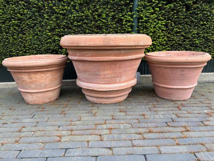 Grote Magnifieke Exclusieve Impruneta Terracotta Bloempot, Tuin en Terras, Bloempotten, Gebruikt, Terracotta, Binnen, Balkon, Tuin