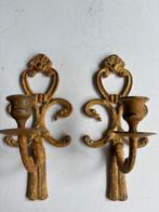 OUDE FRANSE GIETIJZEREN WANDKANDELAAR MOOIE SET, Ophalen of Verzenden