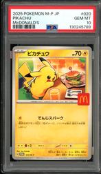 Pikachu [Big Mac McDonalds] PSA 10 - M-P 020 Japanese Promo, Ophalen of Verzenden, Zo goed als nieuw, Losse kaart