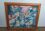 Bill Long olieverf op cocosvezel, gesigneerd vintage, Ophalen of Verzenden