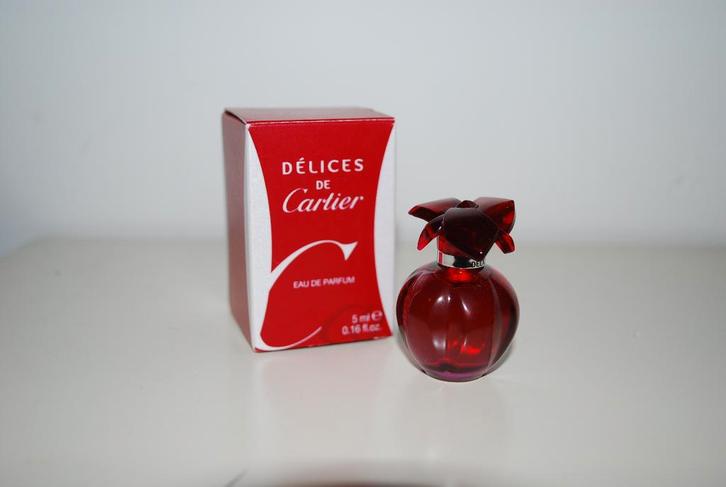 Miniatuur Cartier Delices edp, Verzamelen, Parfumverzamelingen, Zo goed als nieuw, Miniatuur, Gevuld, Ophalen of Verzenden
