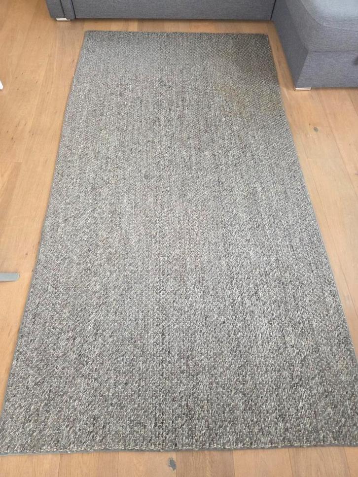 Gratis ophalen! Grijs gemêleerd wollen vloerkleed, Huis en Inrichting, Stoffering | Vloerbedekking, Gebruikt, Tapijt, Grijs, minder dan 10 m²